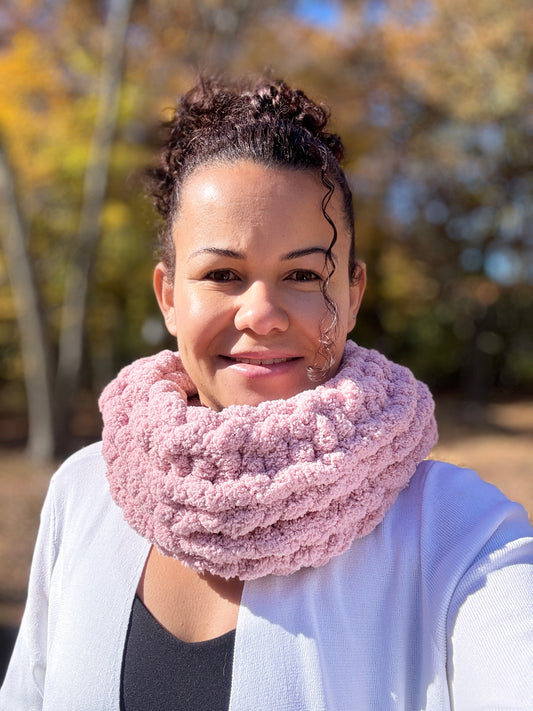 Chunky Hand-Knit Cowl Scarf- Made To Order