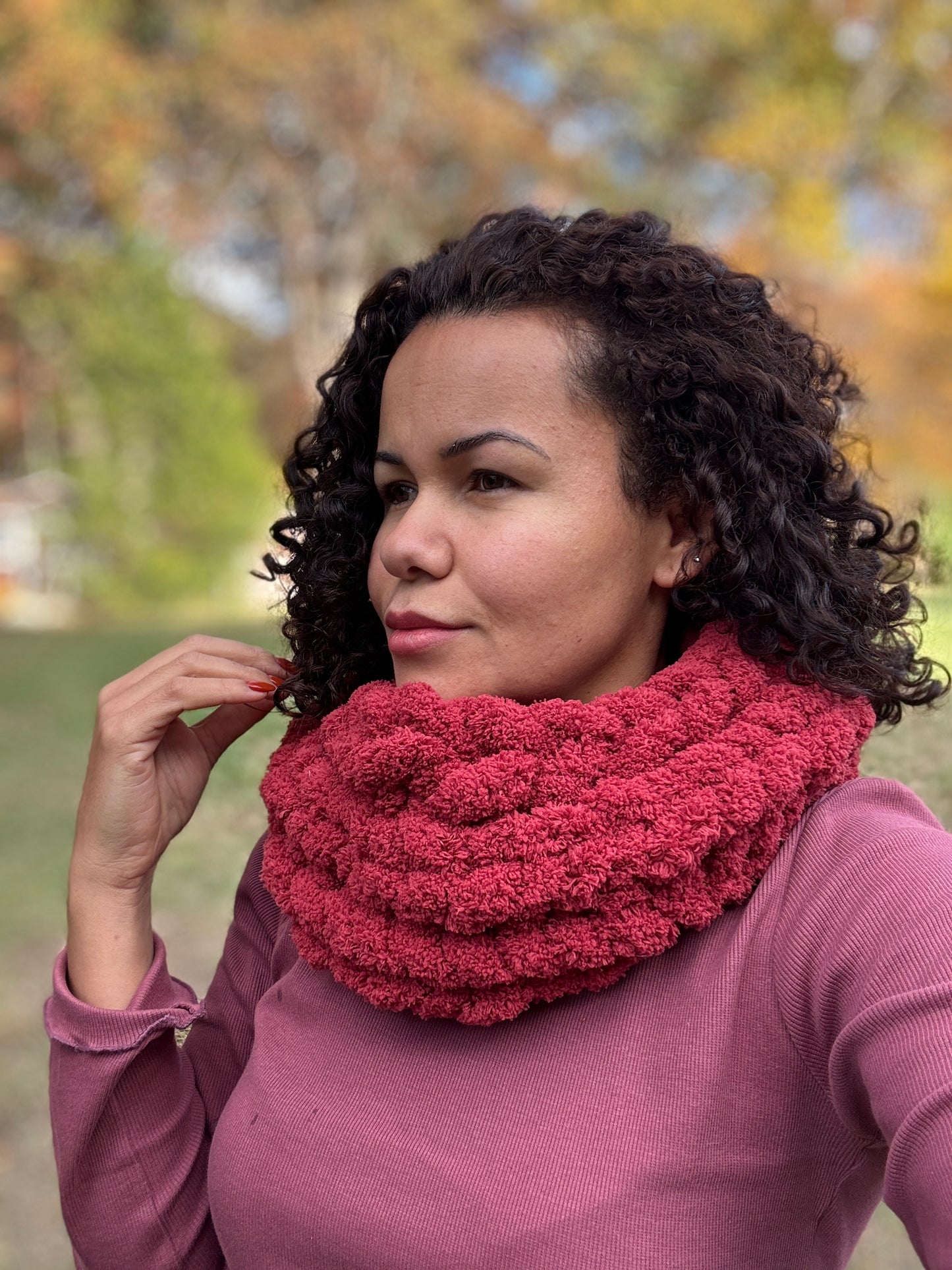 Chunky Hand-Knit Cowl Scarf- Made To Order