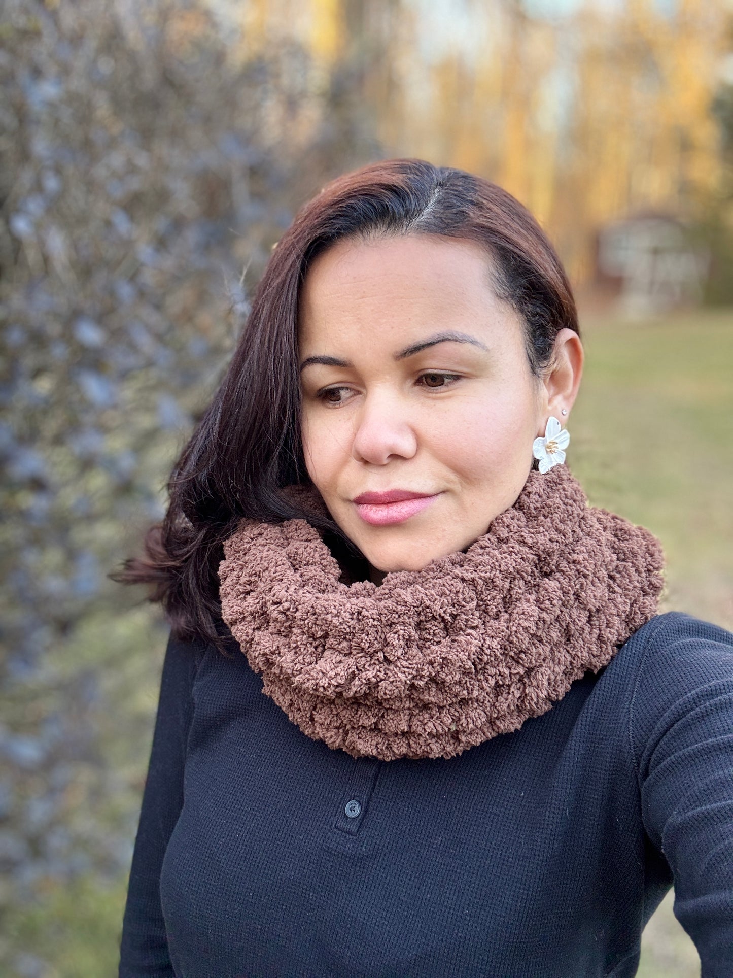Chunky Hand-Knit Cowl Scarf- Made To Order