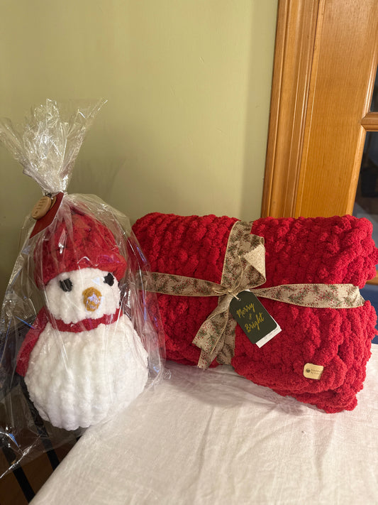 Handmade Chunky Yarn Snowman / Made To Order
