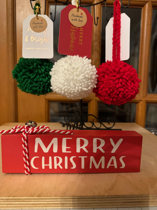 Handmade Christmas Pom Pom Set