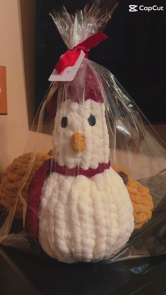 Handmade Chunky Yarn Snowman / Made To Order